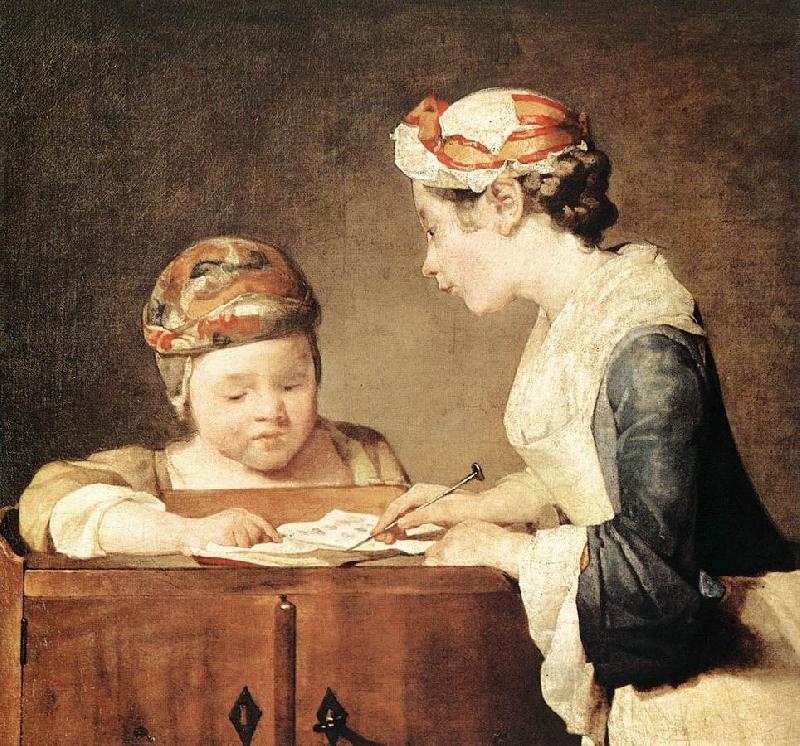 jean-Baptiste-Simeon Chardin The Young Schoolmistress oil painting picture